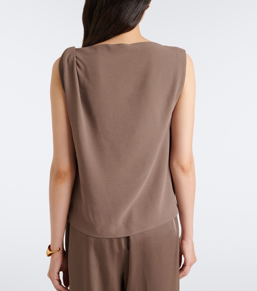 Draped Crêpe Top