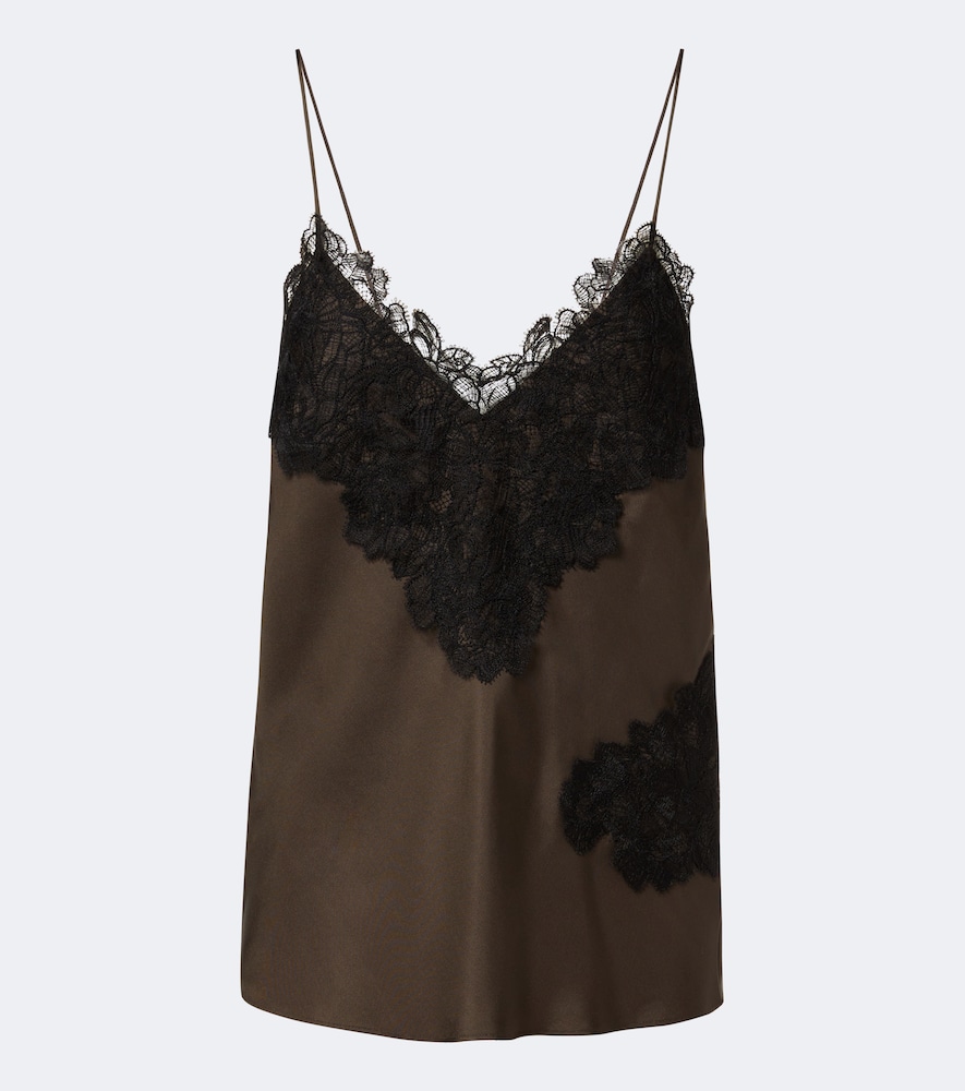 Róhe Lace-Trimmed Silk Satin Camisole