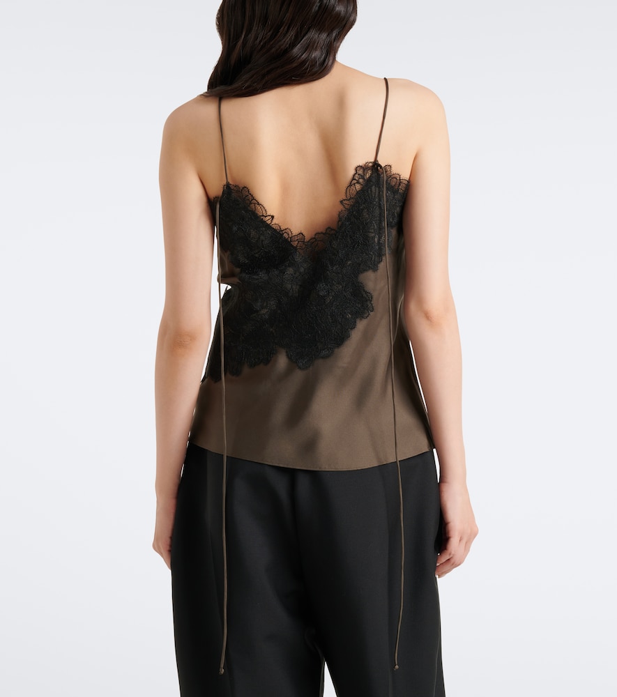 Róhe Lace-Trimmed Silk Satin Camisole