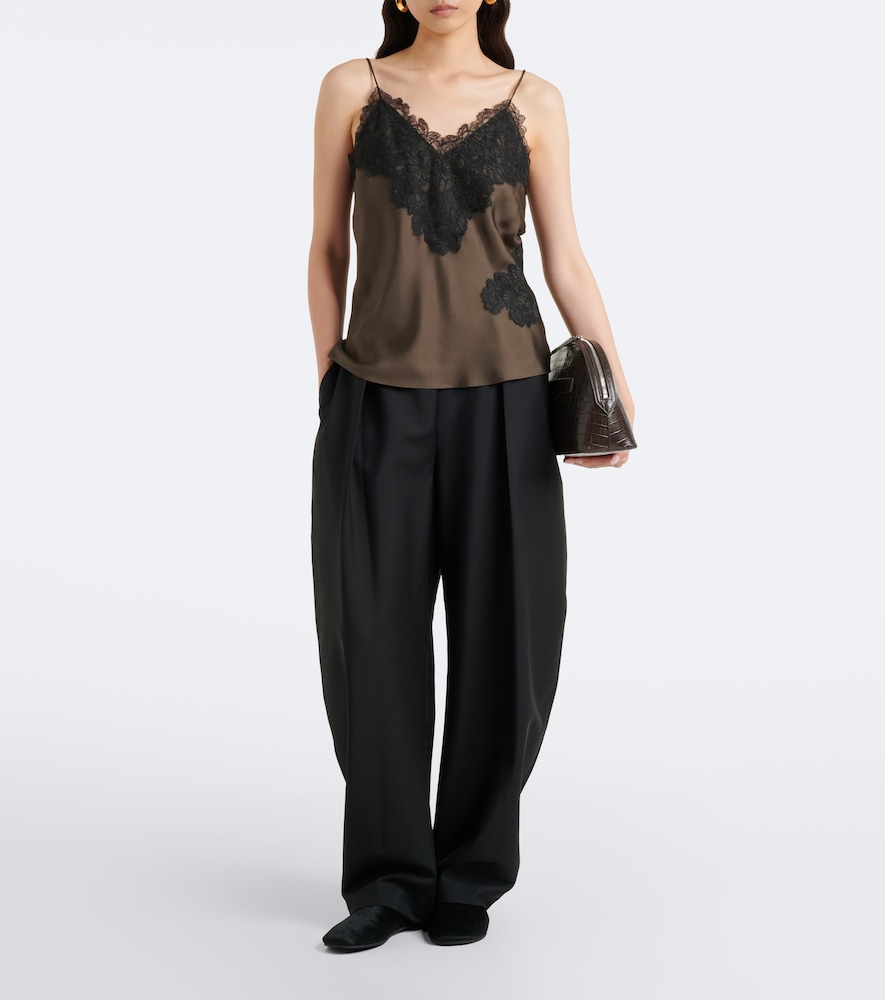 Róhe Lace-Trimmed Silk Satin Camisole