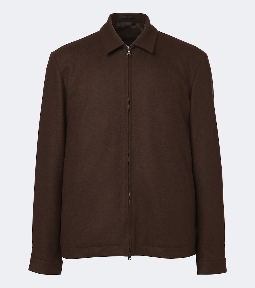 Sunspel Herren Braun Harrington-Jacke Aus Gekochter Wolle - Bild 2
