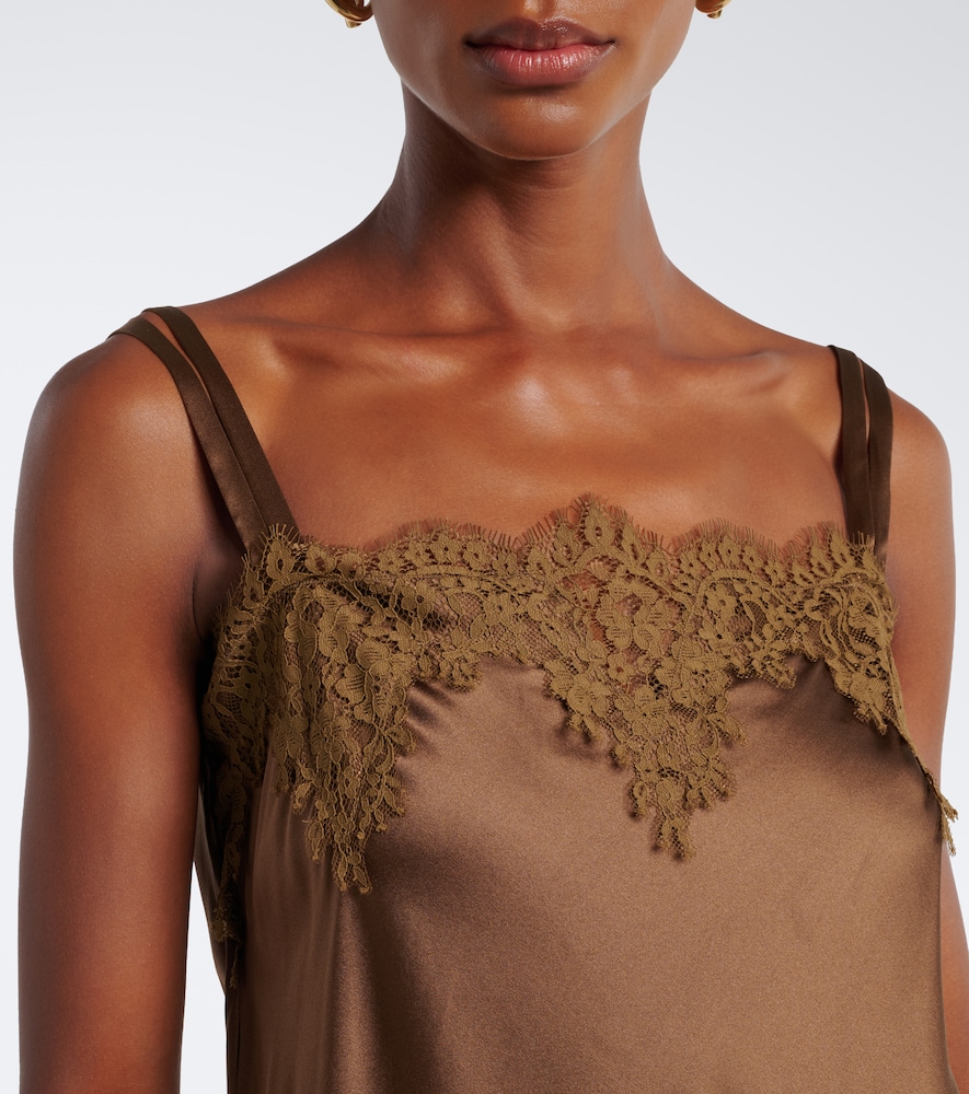 Sense Of Shine Lace-Trimmed Silk-Blend Camisole