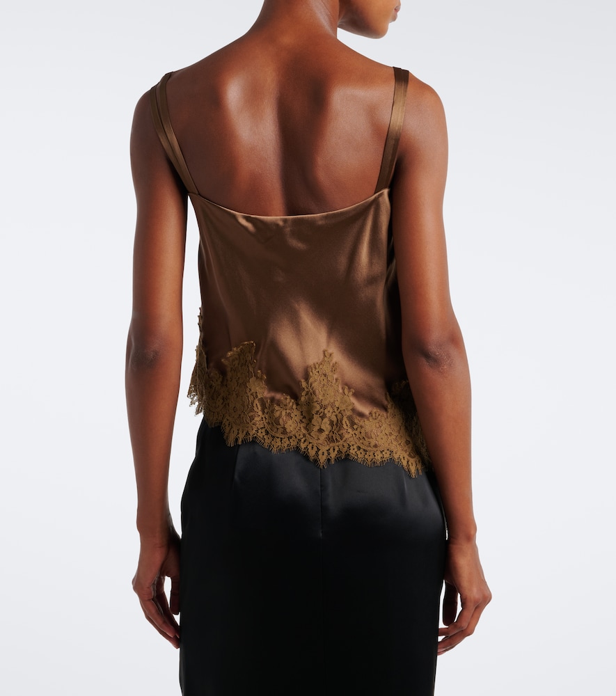 Sense Of Shine Lace-Trimmed Silk-Blend Camisole