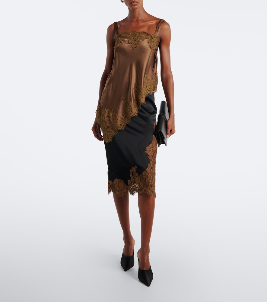Sense Of Shine Lace-Trimmed Silk-Blend Camisole