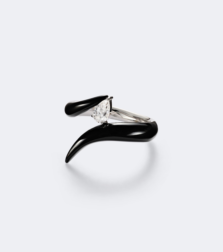 Ring Oui aus 18kt Weißgold mit Diamant