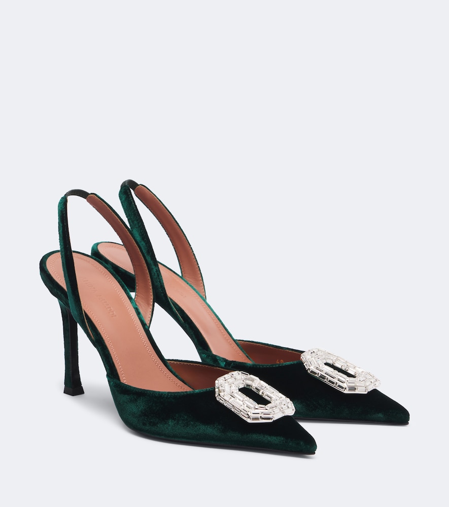 Slingback-Pumps Camelia aus Samt mit Kristallen