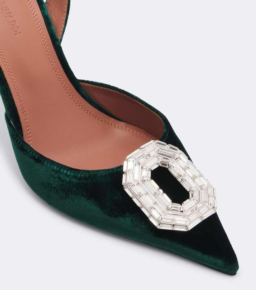 Camelia Embellished Velvet Slingback