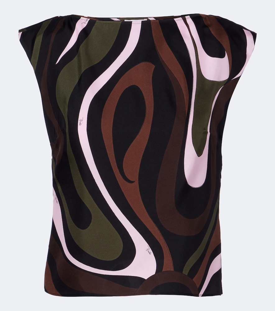 Top Marmo aus Seiden-Twill