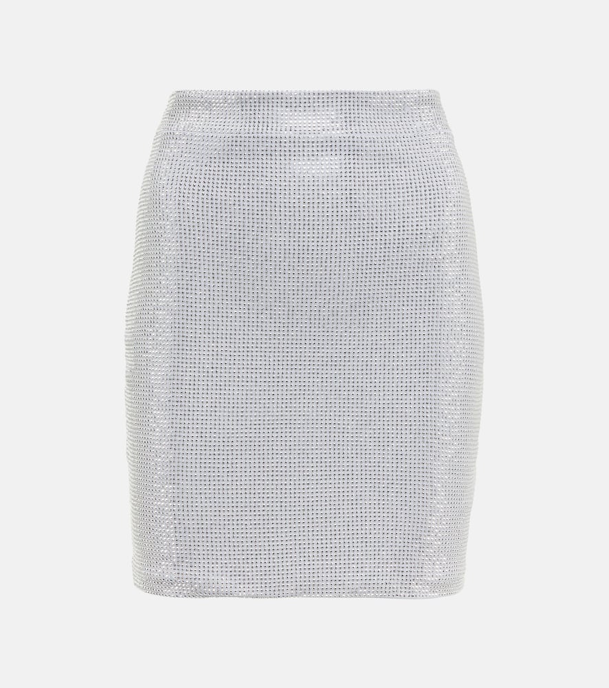 Balmain Embellished Miniskirt In Argent