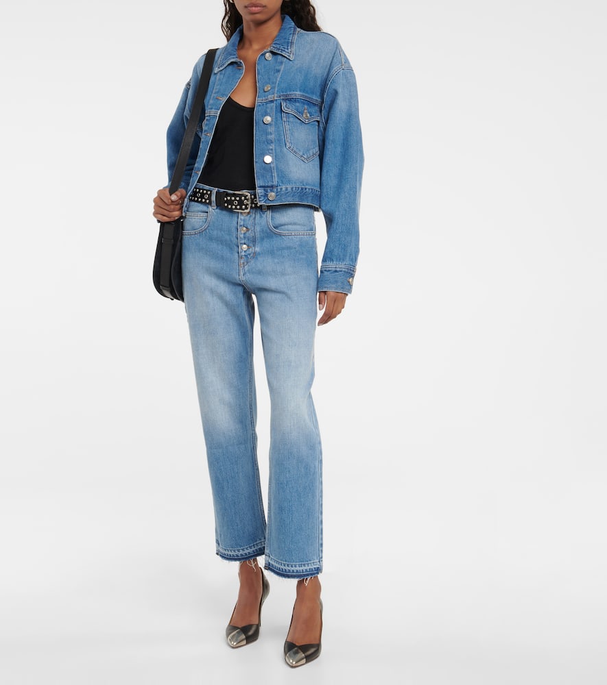 Isabel Marant Étoile High-rise Slim-fit Pants In Light Blue