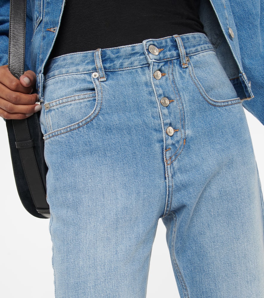 Isabel Marant Étoile High-rise Slim-fit Pants In Light Blue