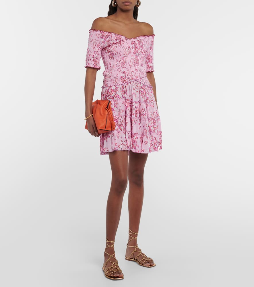 Poupette St Barth Soledad Printed Minidress In Purple Pivoine Pil