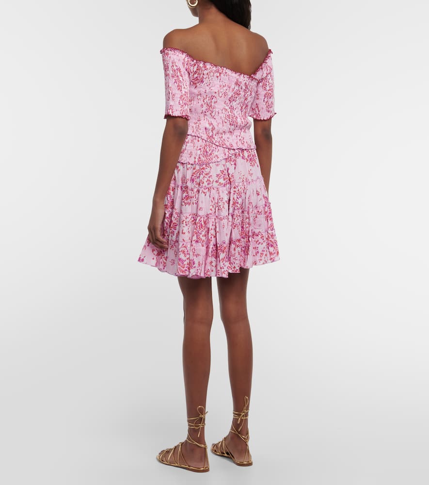 Poupette St Barth Soledad Printed Minidress In Purple Pivoine Pil