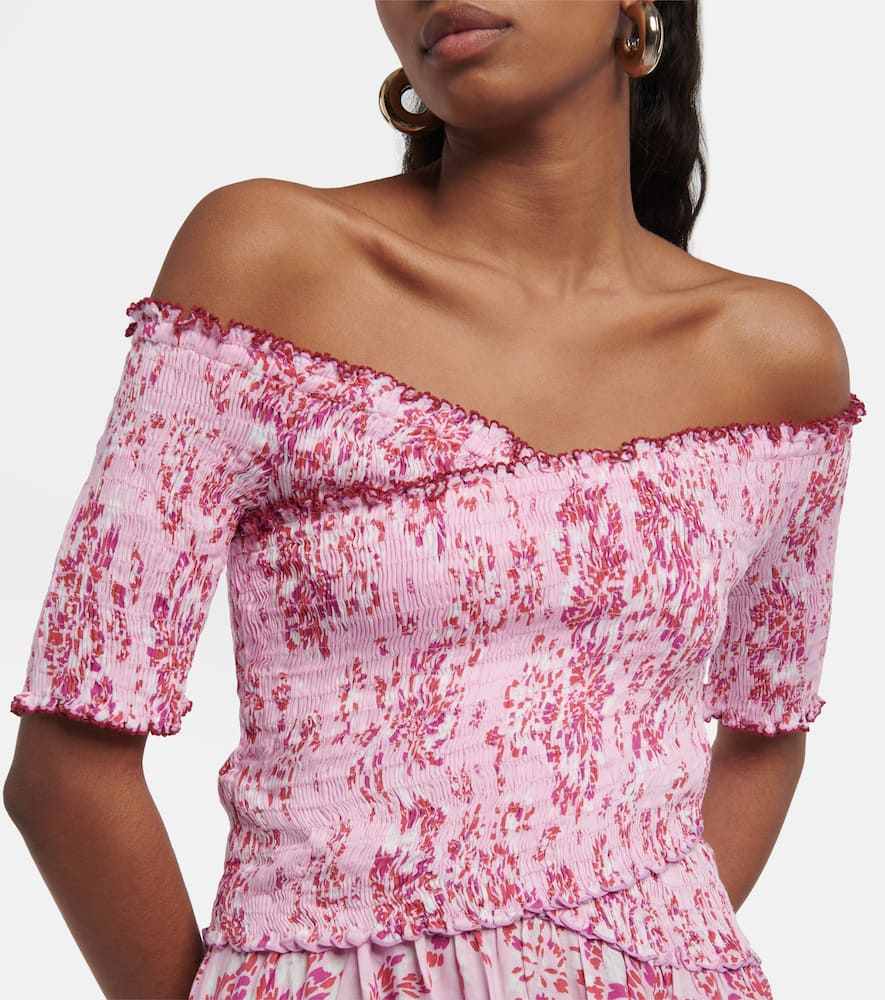 Poupette St Barth Soledad Printed Minidress In Purple Pivoine Pil