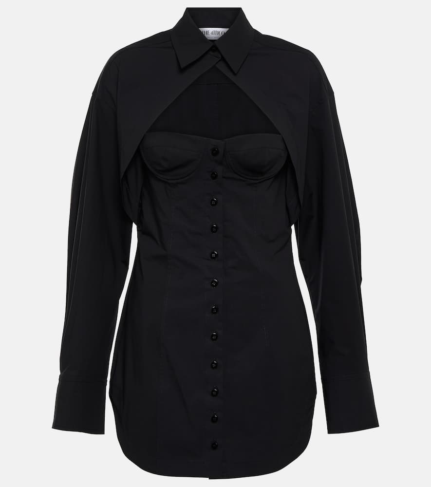 Attico Bustier-style Button-up Shirt In Black