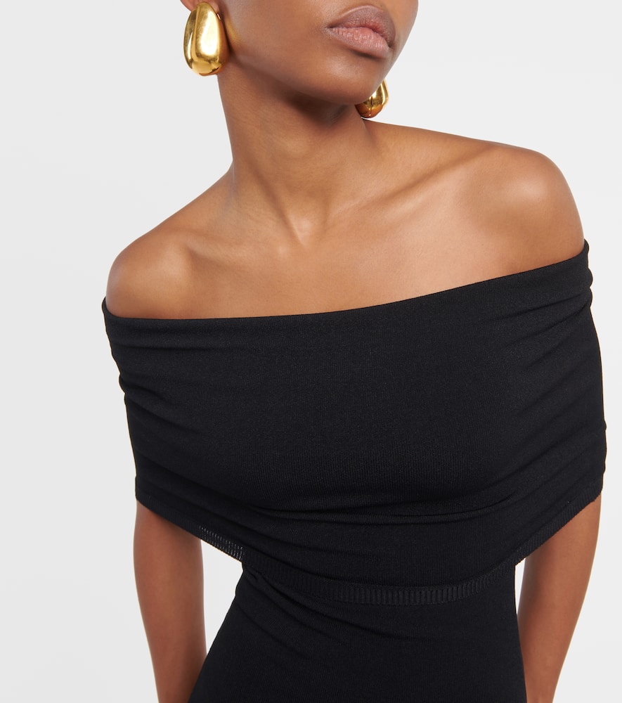 Shop Wardrobe.nyc Off-shoulder Minidress In Black