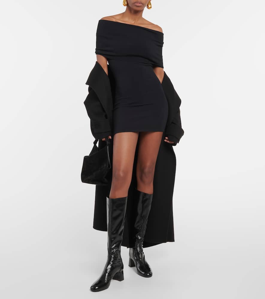 Wardrobe.nyc Viscose Blend Mini Dress In Black