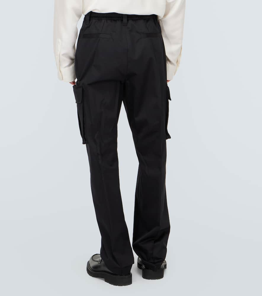 Shop Versace Cotton Gabardine Cargo Pants In Schwarz