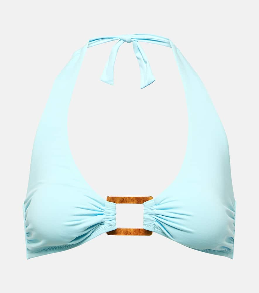 Shop Melissa Odabash Paris Ring-detail Bikini Top In Blau