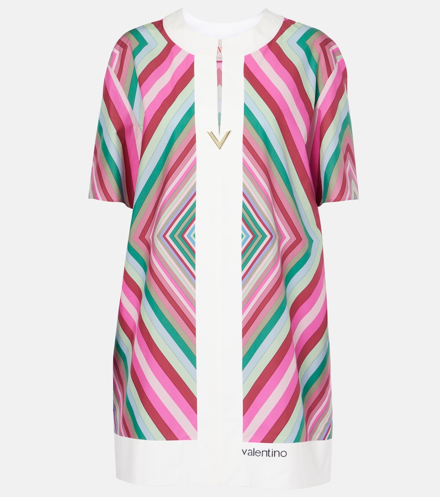 Valentino Women's Multicoloured Vgold Rhombus 75 Cotton Poplin Minidress UK Size 10 - Mytheresa