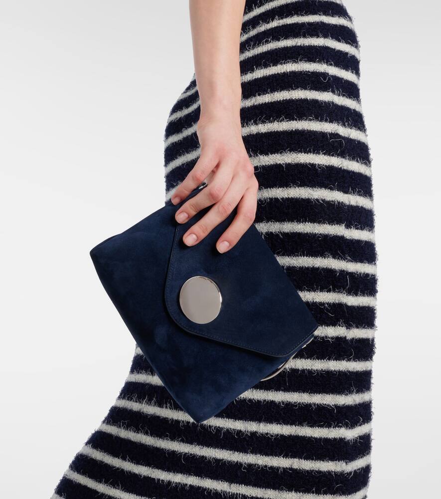 Khaite Bobbi Suede Shoulder Bag In Blue