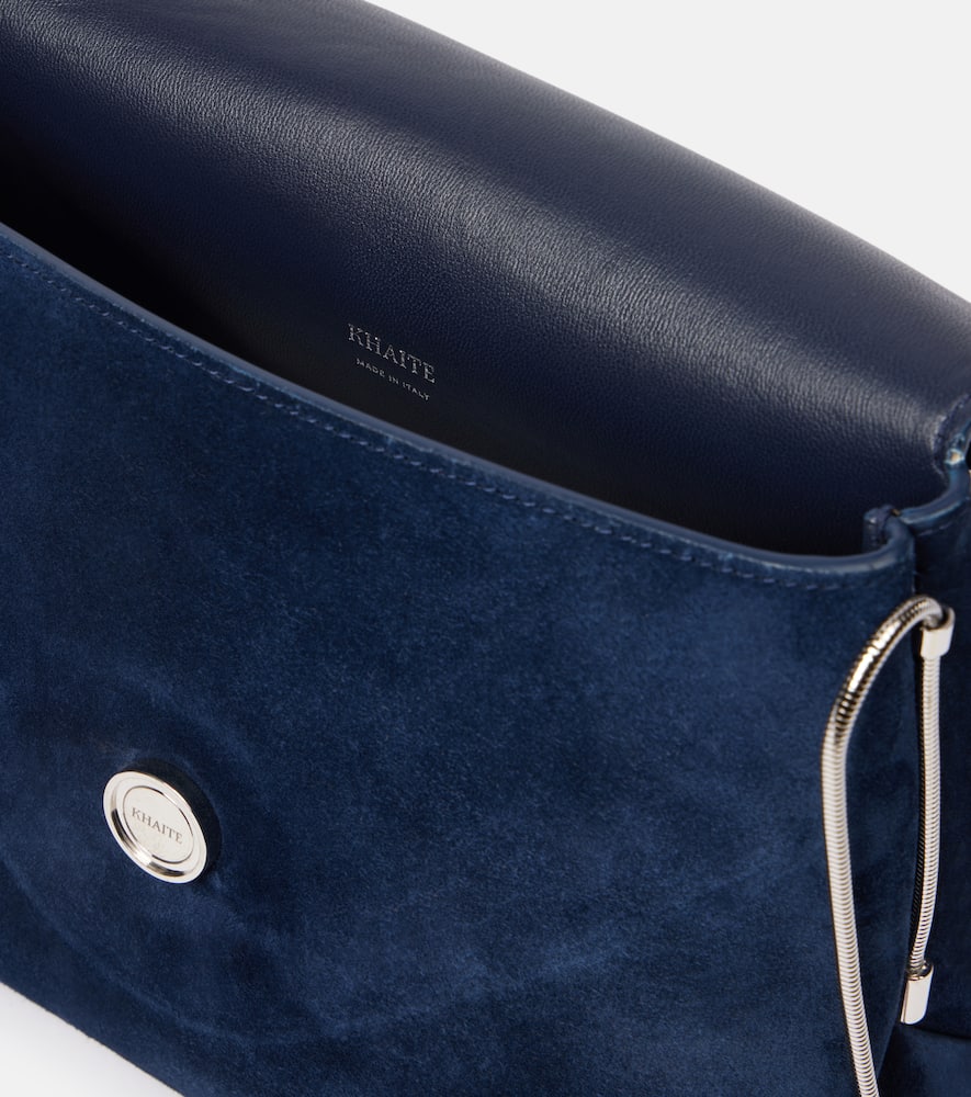 Khaite Bobbi Suede Shoulder Bag In Blue