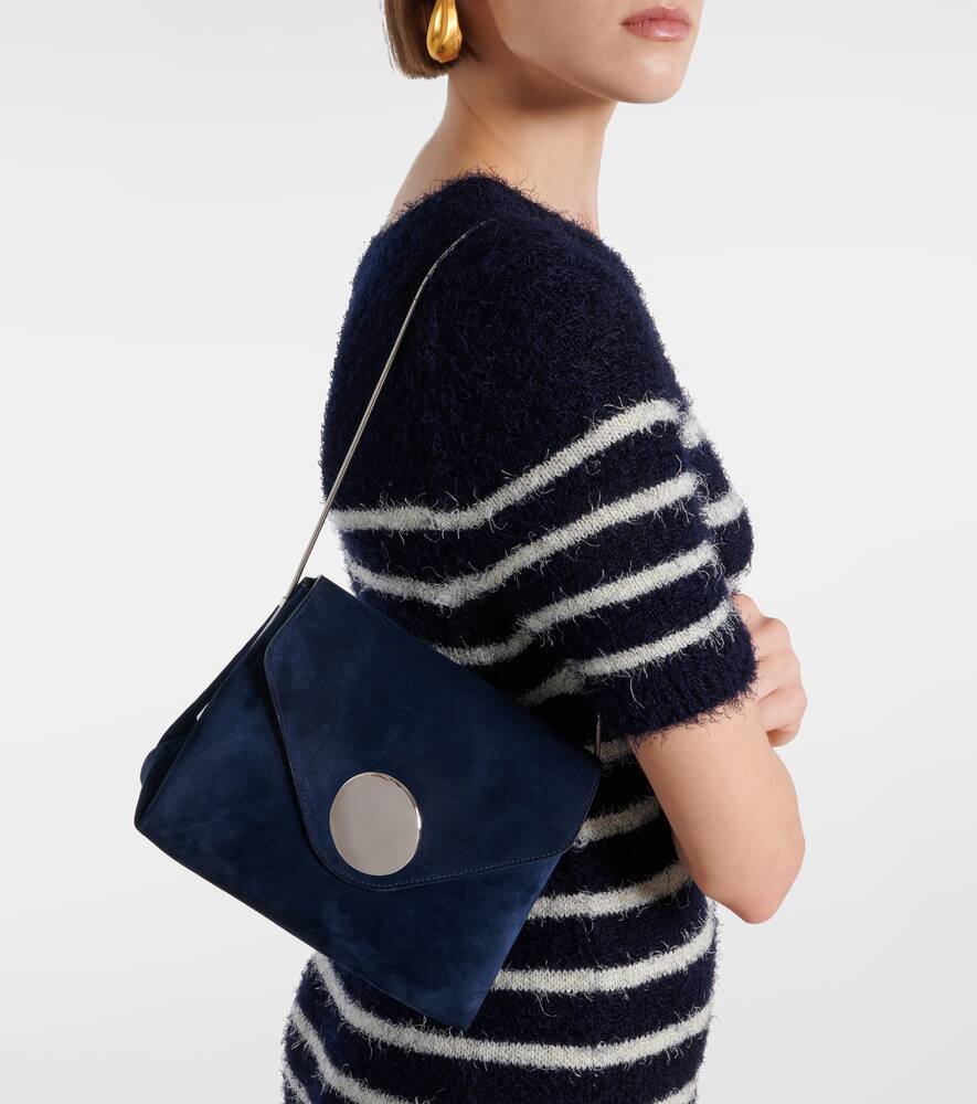 Khaite Bobbi Suede Shoulder Bag In Blue
