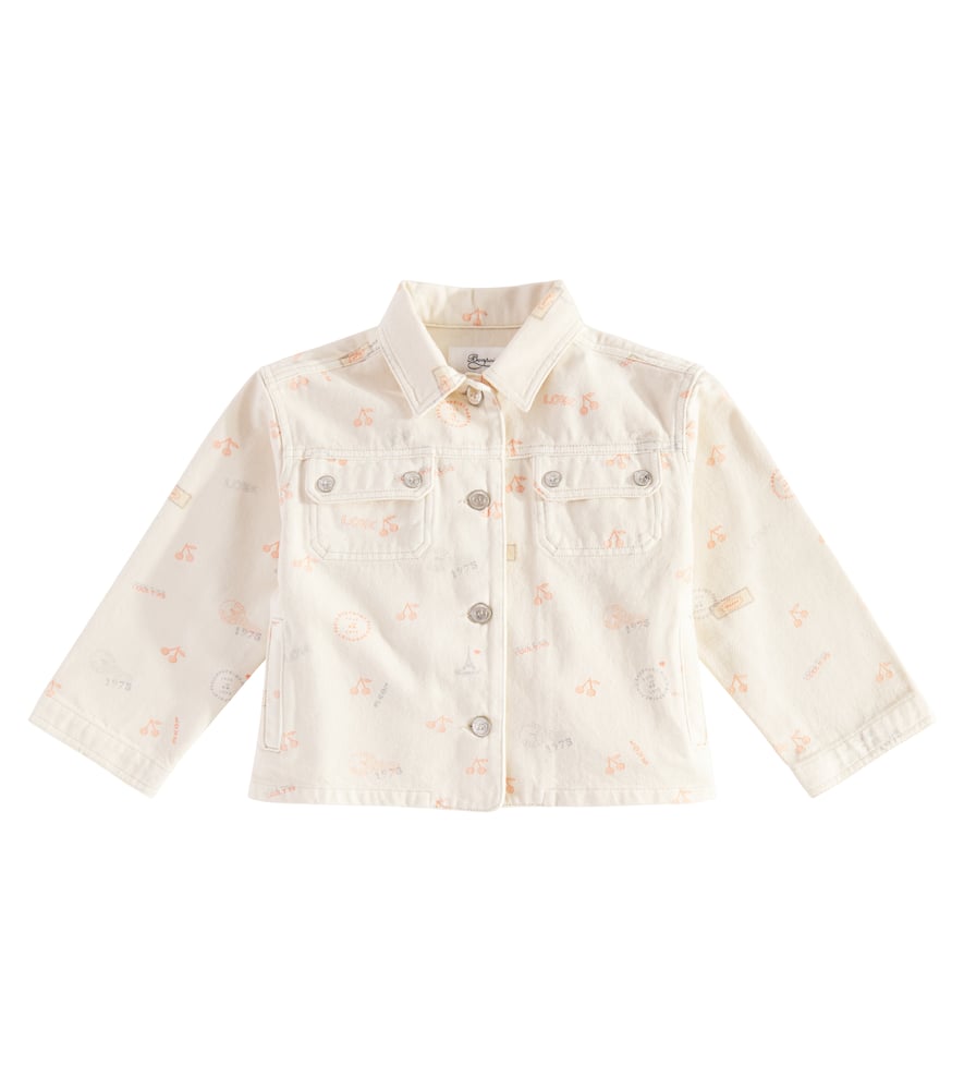 Bonpoint Denim Jacket Cherry In White