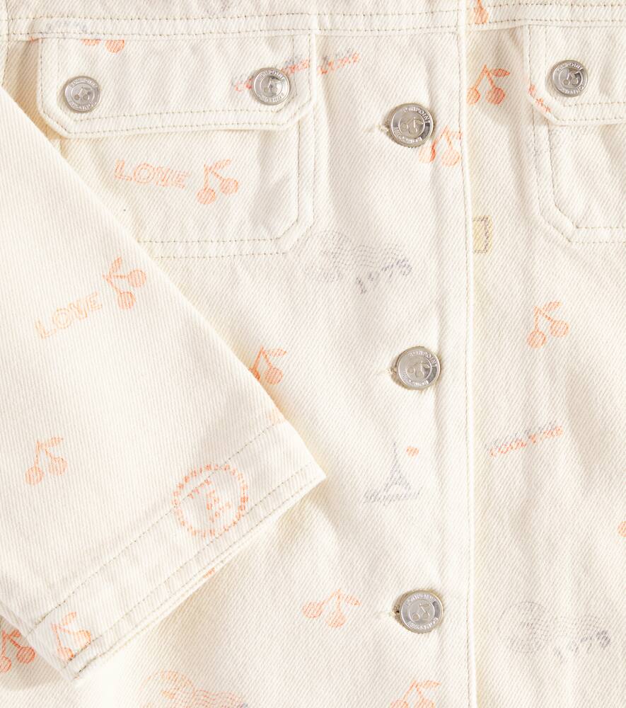 Bonpoint Denim Jacket Cherry In White
