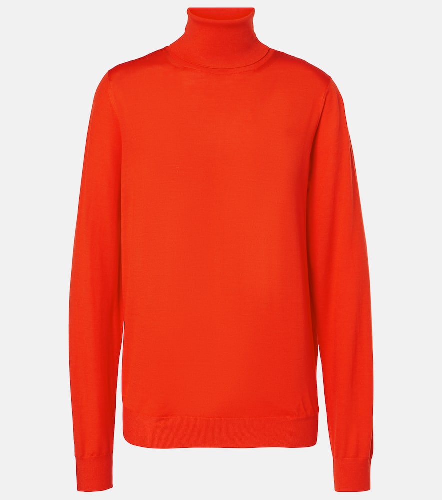 The Row Heva Wool-jersey Turtleneck Sweater In Firetruck