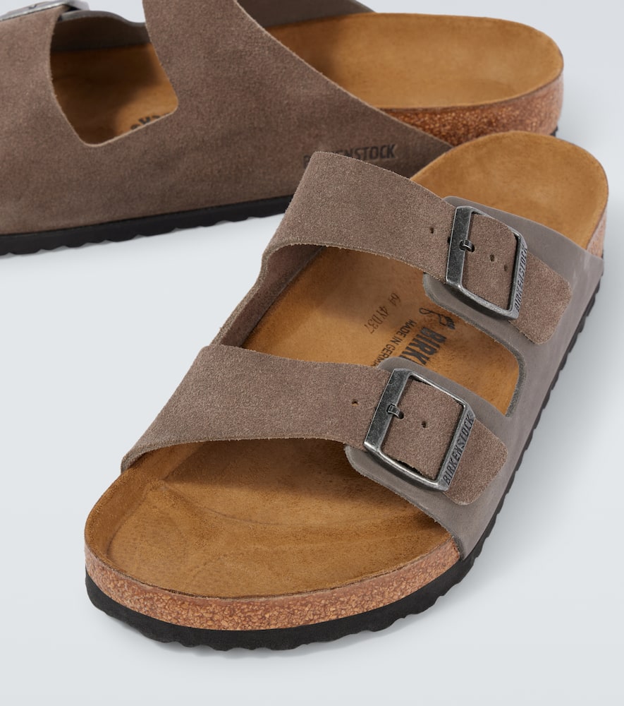 Birkenstock Sandalen Arizona Aus Veloursleder In Grau