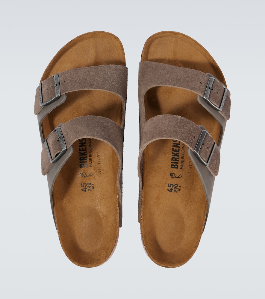 Birkenstock Sandalen Arizona Aus Veloursleder In Grau