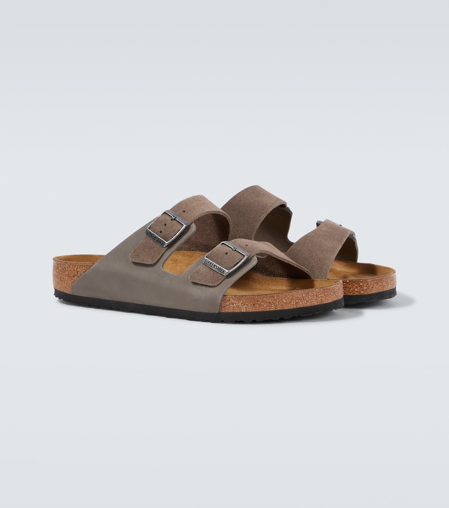 Birkenstock Sandalen Arizona Aus Veloursleder In Grau