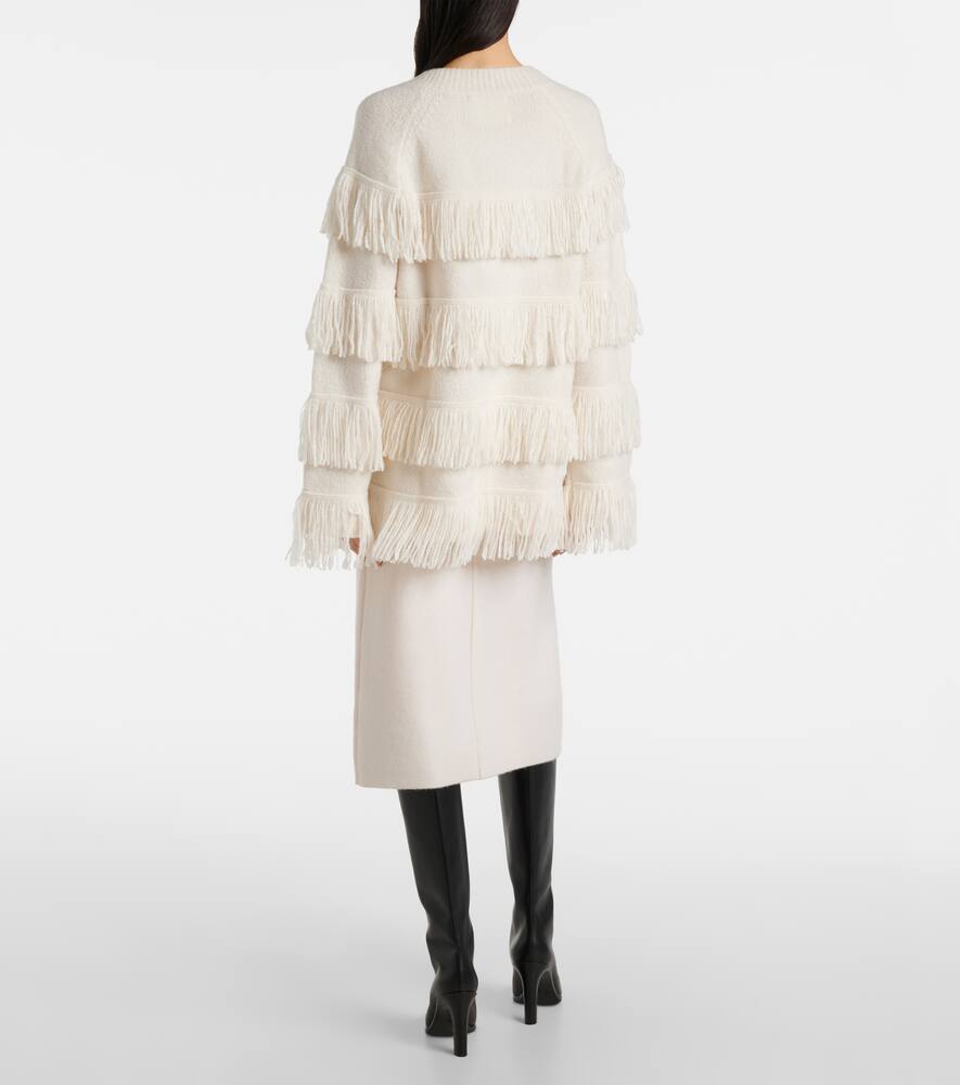 Lisa Yang Agneta Fringed Cashmere-blend Sweater In White