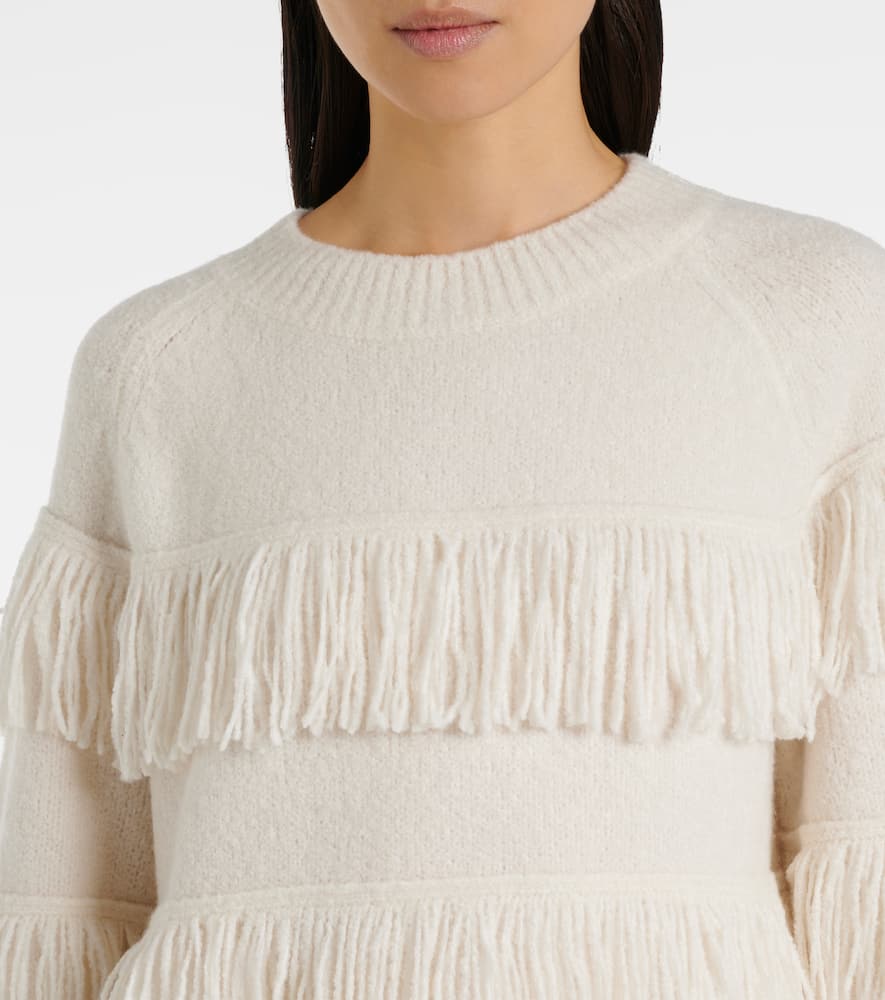 Lisa Yang Agneta Fringed Cashmere-blend Sweater In White