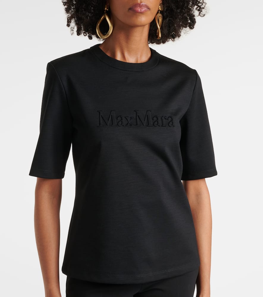 Max Mara 'peter' Wool T-shirt Short Sleeves In Black