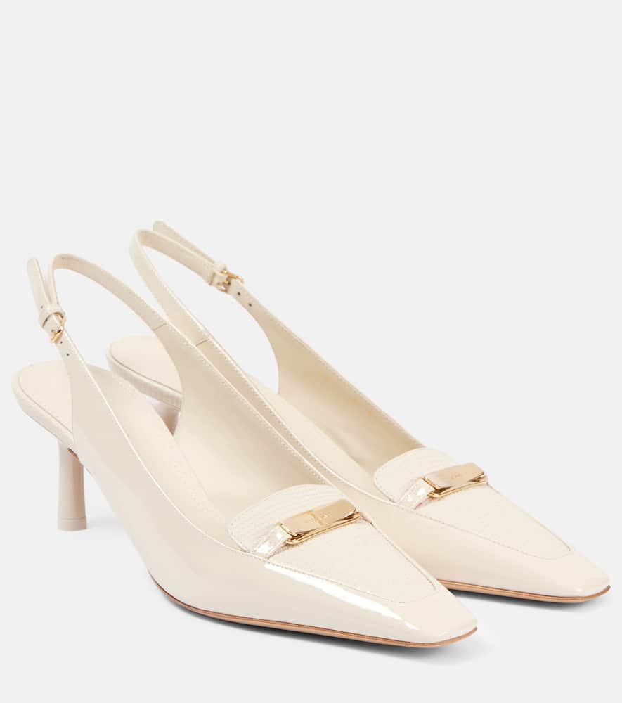 Ferragamo 55mm Ophelia Leather Slingback Pumps In White