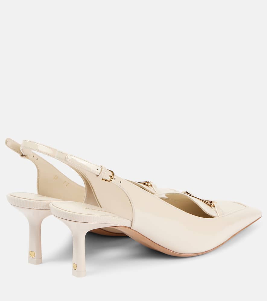 Ferragamo 55mm Ophelia Leather Slingback Pumps In White