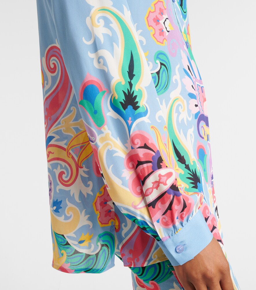  Etro Etro Camisa De Satén Estampada 