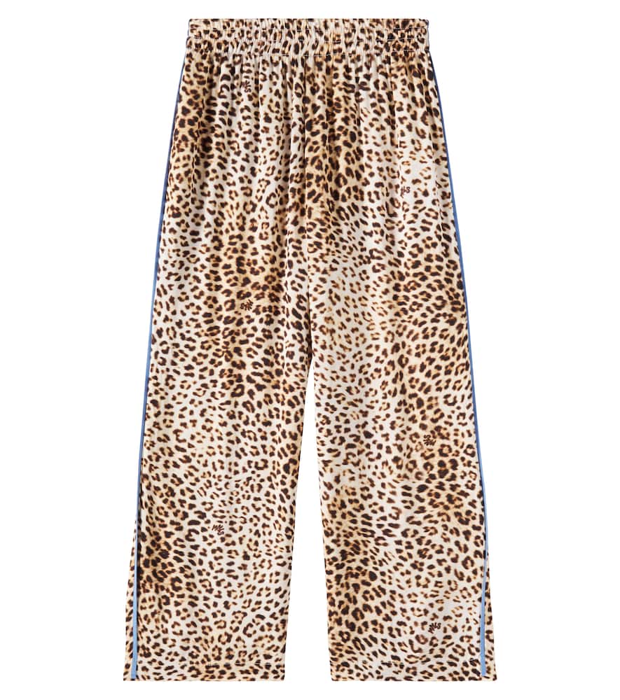 Monnalisa Leopard-print satin wide-leg pants