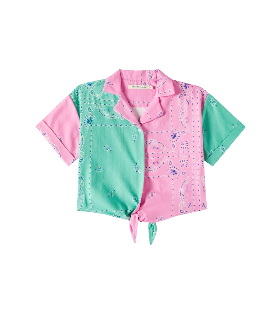 The New Society Mileto Bandana Cotton Shirt In Green