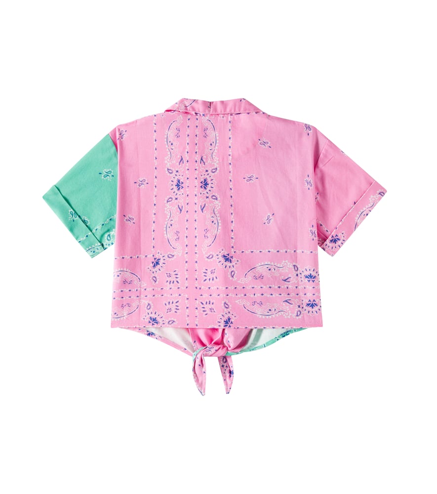 The New Society Mileto Bandana Cotton Shirt In Green