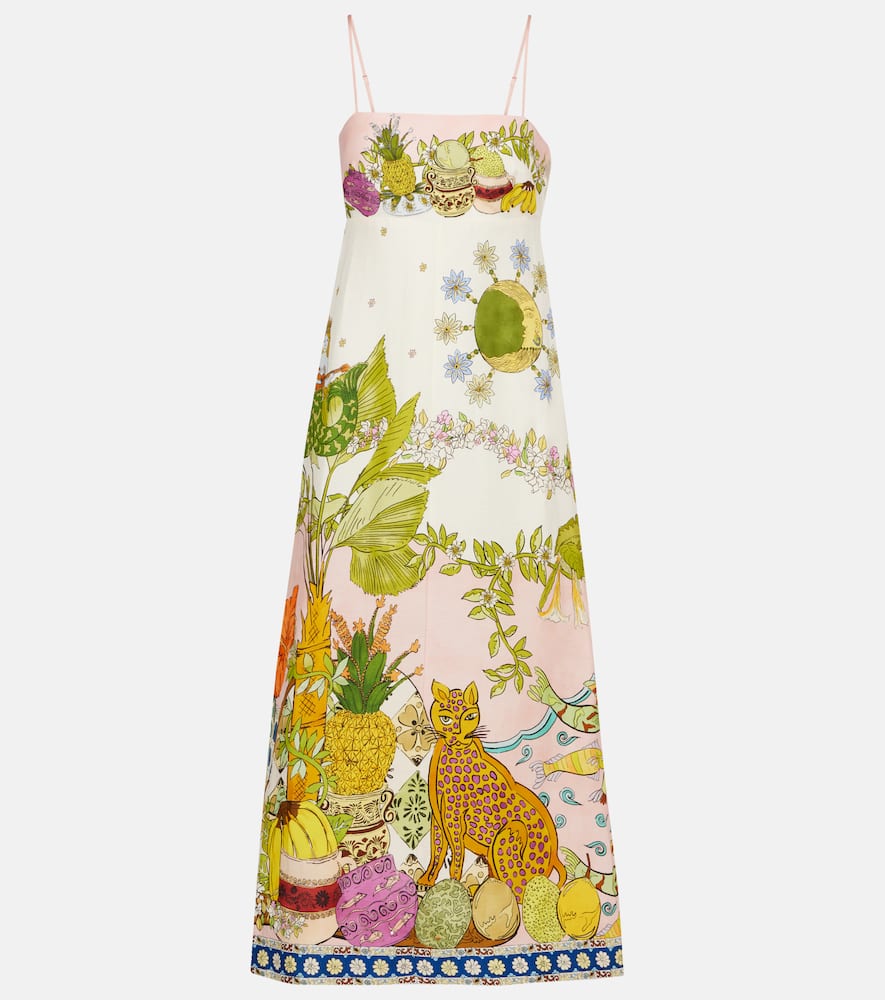Alemais Hazel Printed Linen-blend Maxi Dress In Multicoloured