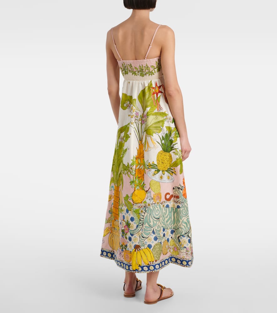 Alemais Hazel Printed Linen-blend Maxi Dress In Multicoloured