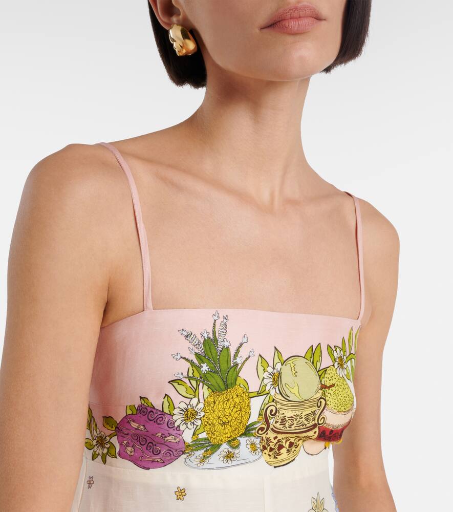 Alemais Hazel Printed Linen-blend Maxi Dress In Multicoloured