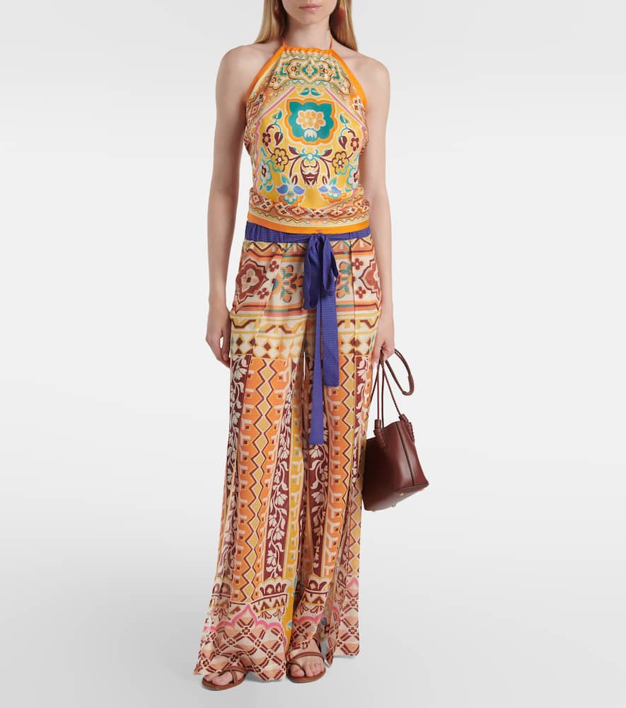 Etro Printed High-rise Palazzo Pants In Multi