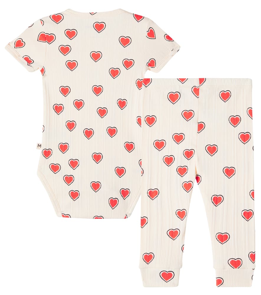 Mini Rodini Baby Printed Bodysuit And Pants Set In Neutral