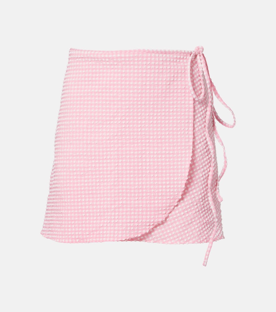 Hunza G Gingham Beach Cover-up In Pink