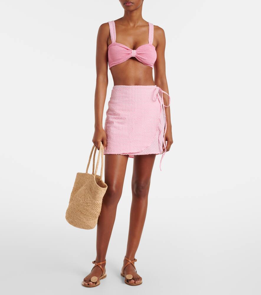 Hunza G Gingham Beach Cover-up In Pink