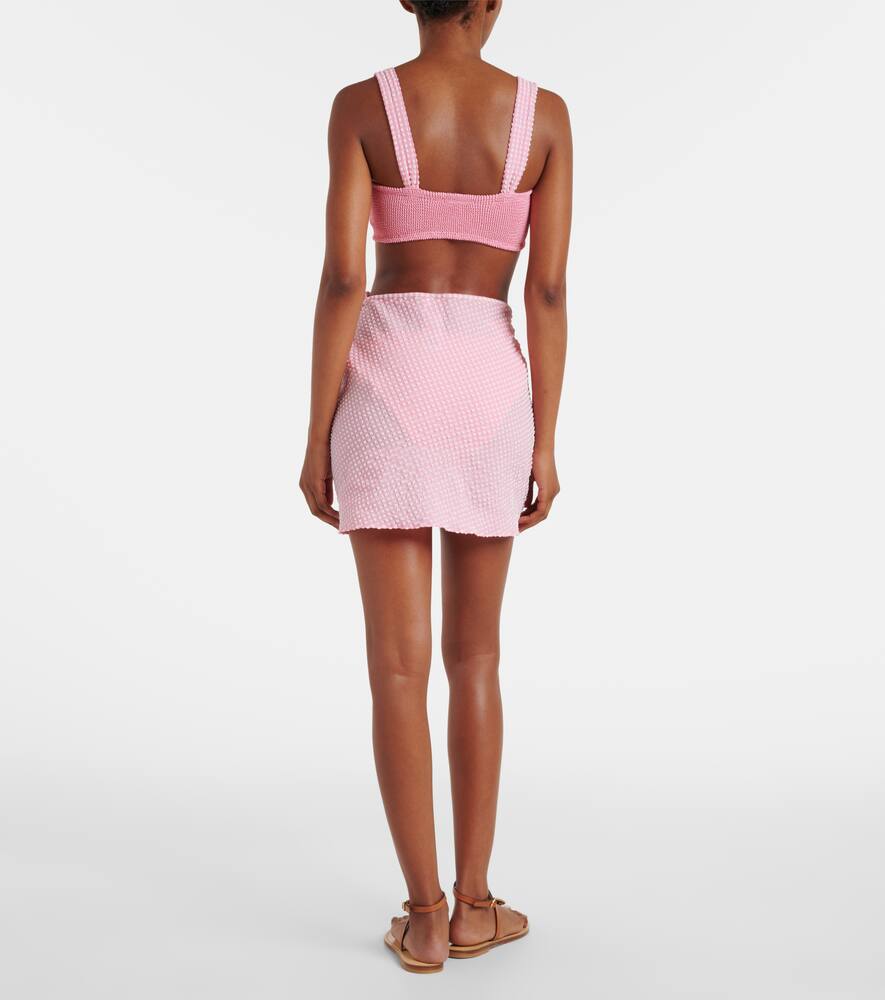 Hunza G Gingham Beach Cover-up In Pink